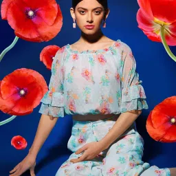 Zink London Blue Printed Top image 1