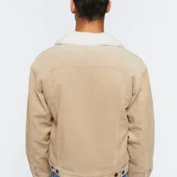 Forever 21 Cream Cotton Regular Fit Denim Jacket image 2