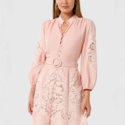 Forever New Pink Regular Fit Embroidered Dress image 1