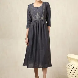 Soch Embellished Scoop Neck Fit & Flare Dress-picture-16