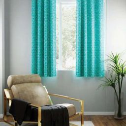 Bianca TREMEZZO Green Faux Silk 5 Ft. Window Curtain - Set of 2-picture-1