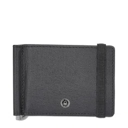 United Colors of Benetton Fiero Black Leather Solid Money Clip Wallet image 1