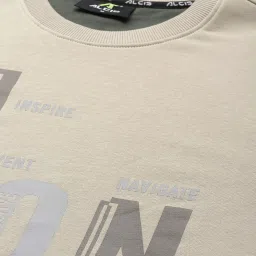 ALCIS Beige Regular Fit Printed Sweatshirt image 5