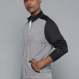 ALCIS Grey Slim Fit Colour Block Sports Jacket image 3