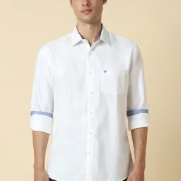 Allen Solly White Cotton Slim Fit Shirts image 1