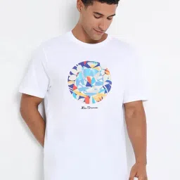 Ben Sherman White Chest Print Regular Fit T-Shirt-picture-26
