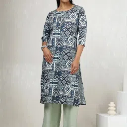 Soch Blue Printed Kurta image 1