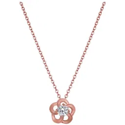 GIVA 92.5 Sterling Silver Rose Gold-Plated Flower Pendant with Link Chain image 4