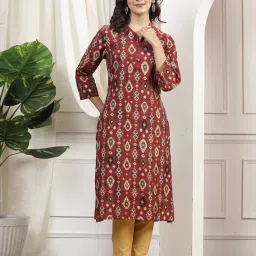 Nayam by Lakshita Maroon Chanderi Printed Kurta image 1