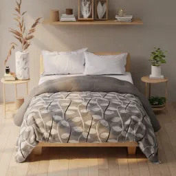 KOPA Dark Grey Microfibre Geometric Double Comforter image 1