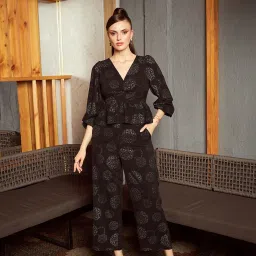 KASSUALLY Black Printed Co-Ord Set image 1