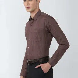Van Heusen Brown Slim Fit Checks Shirts image 3