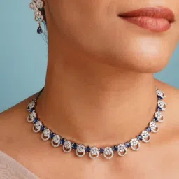 Abdesigns Silver Statement Necklace & Earring Set image 1