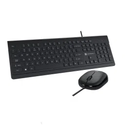 Portronics Black Wired Keyboard & Mouse Set image 1