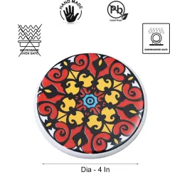 VarEesha Red & Yellow Ceramic Coasters - Set of 6 image 5