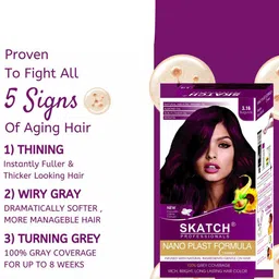 SKATCH PROFESSIONALS Nano Plast Formula Hair Color- 100 g - Burgundy image 3