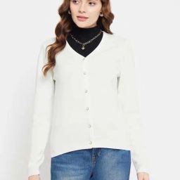 MADAME Off-White Regular Fit Cardigan-picture-36