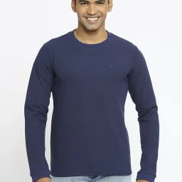 Basics Navy Cotton Muscle Fit T-Shirt image 1