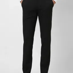 Van Heusen Black Slim fit Solid Trousers image 1