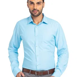 Raymond Blue Cotton Classic Fit Shirts image 1