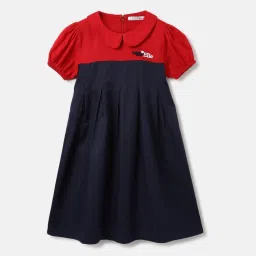 Elle Girls Blue Pure Cotton Dress image 1
