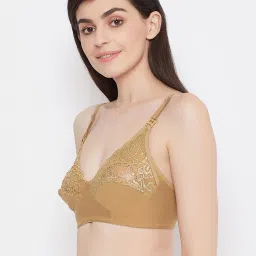 Clovia Beige Lace Non Wired Non Padded Maternity Bra image 3