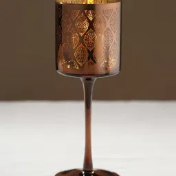 Pure Home and Living Brown Glass Textured Candle Holders-picture-40