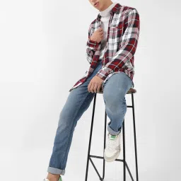 Lee Red Regular Fit Checks Shirt image 5