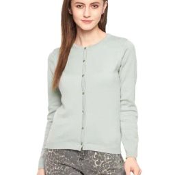MADAME Mint Green Regular Fit Cardigan-picture-39
