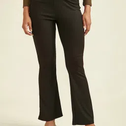 Cover Story Black Flat Front Trousers image 1