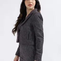 Centrestage Grey Textured Pattern Blazer image 3