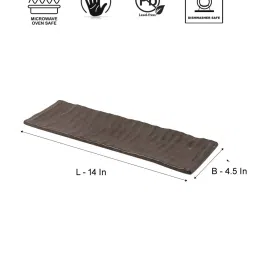 VarEesha Awesome Solids Brown Ceramic Serving Platter - Set of 1 image 5