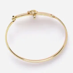 Zeneme Gold Plated White & Red CZ Studded Openable Cuff Bracelet image 5