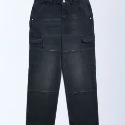Y&F Kids by Westside Charcoal Faded Relaxed-Fit Mid-Rise Jeans-picture-34