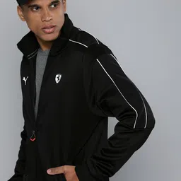 PUMA Motorsport Men Black Ferrari Style MT7 Track Bomber Jacket image 1