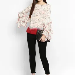 StyleStone Multicolor Floral Print A-Line Top image 4