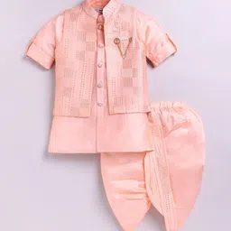 LITTLE COLLARS Boys Regular Kurta with Dhoti Pants & Nehru jacket-image-14
