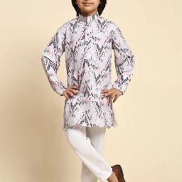Pro-Ethic Style Developer Kids Pink Printed Full Sleeves Kurta with Pyjamas-picture-45