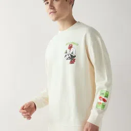 Bewakoof Gardenia Fleece Graphic Relaxed Fit Sweatshirt image 3