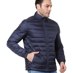 celio celio* Navy Full Sleeves Quilted Jacket image 3