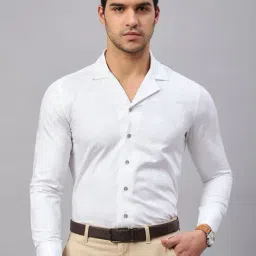 Louis Stitch White Cotton Regular Fit Printed Shirt-picture-25