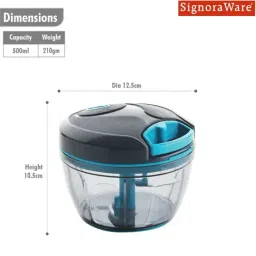 SignoraWare Cocoa & Grey Stainless Steel Quick Chopper ( 500ml) image 5