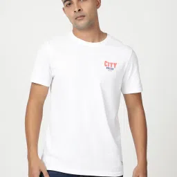 Lee White Cotton Regular Fit Printed T-Shirt image 1