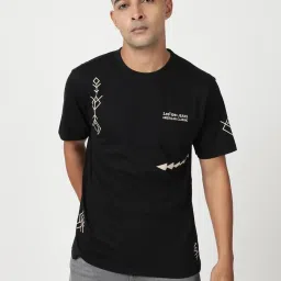 Lee Black Cotton Comfort Fit Printed T-Shirt image 1