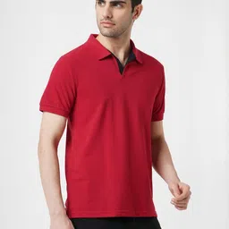Stitch Hub Men Solid Polo Collar T-shirt image 5