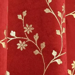 GEET CREATIONS Maroon & Beige Floral Long Door Curtain image 3