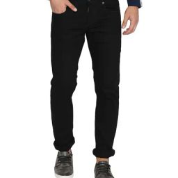 Basics Black Skinny Fit Lightly Washed Jeans-picture-10