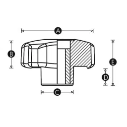 RS PRO Black Multiple Lobes Clamping Knob M6 Threaded Through Hole, 1883461 image 3