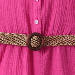 Kookie Kids Sleeveless Halter Neck Jumpsuit Solid Colour - Fuchsia image 4