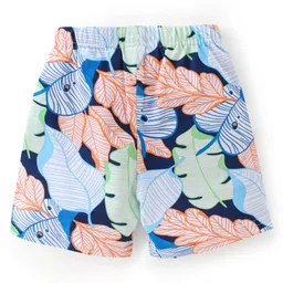 Babyhug Cotton Knit Shorts With Striped & Leaf Print Pack of 3 - Multicolor image 5